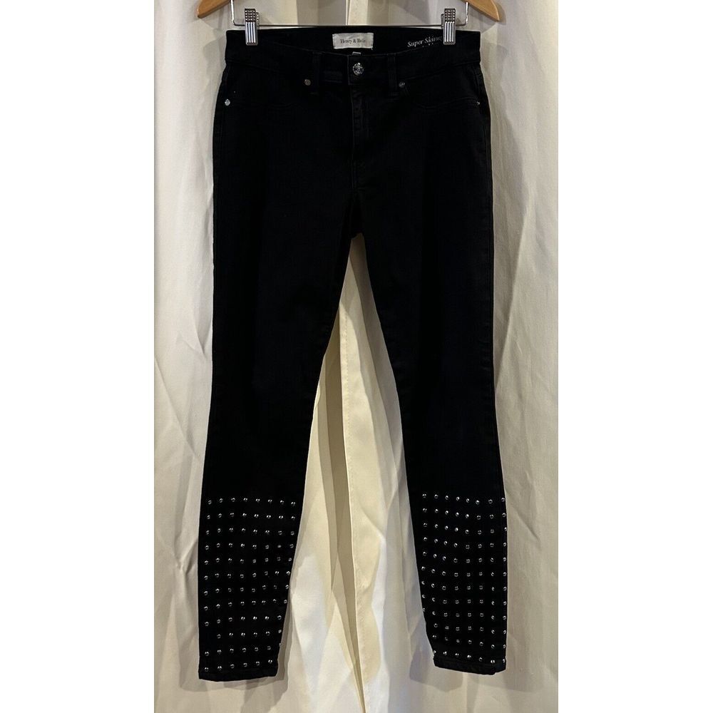 Henry And Belle Studded Skinny Jeans‎ Black Size 30